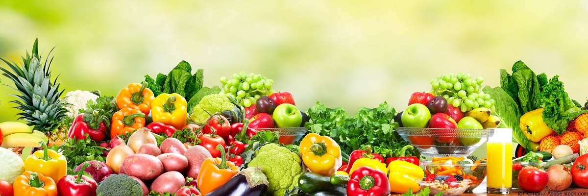 Frisches Obst und Gemüse - gesund essen, leistungsfähig bleiben.